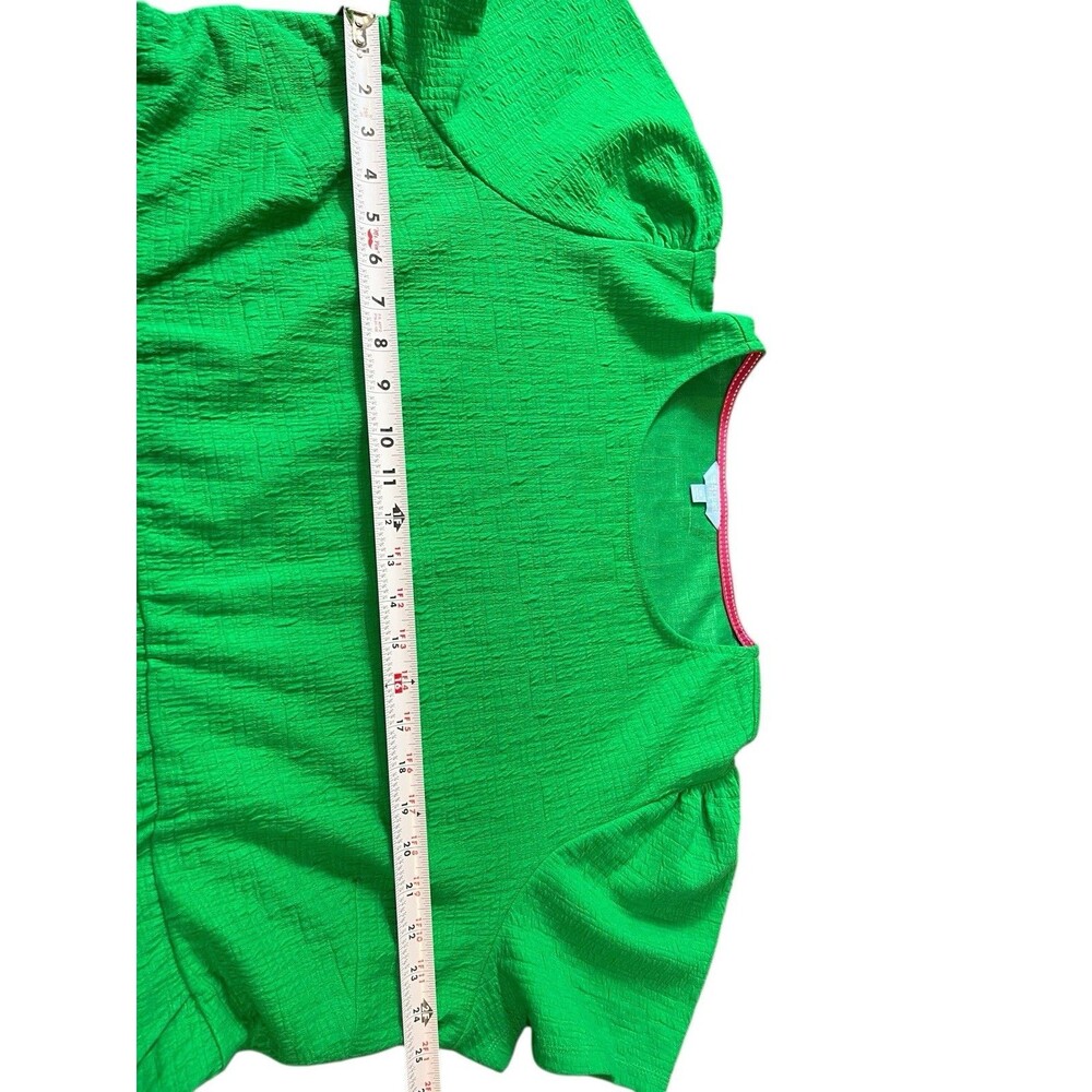 Draper James Kelly Green Short Sleeve Pullover Pocketed Textured Skater Dress 3x - Picture 10 of 15